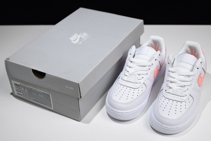 nike womens air force 1 low white pink ah0287-102