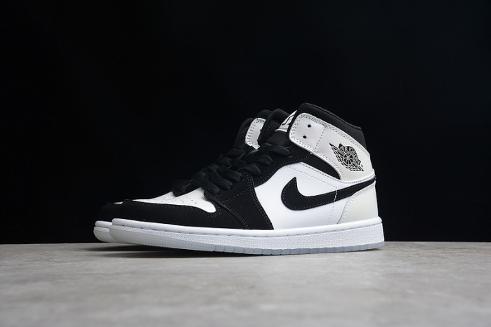 air jordan 1 mid white black Di*m*nd dh6933-100