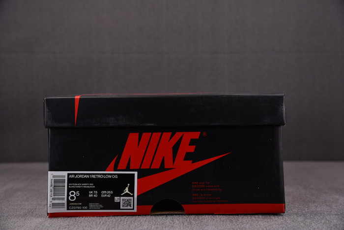 air jordan 1 low og "black toe" cz0790-106