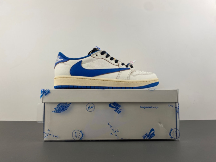 Air Jordan 1 Retro Low OG SP Fragment x Travis Scott Sail Military Blue DM7866-104