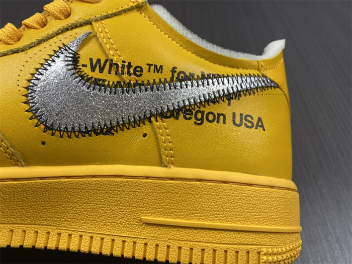 nike air force 1 low ofw university gold metallic silver dd1876-700