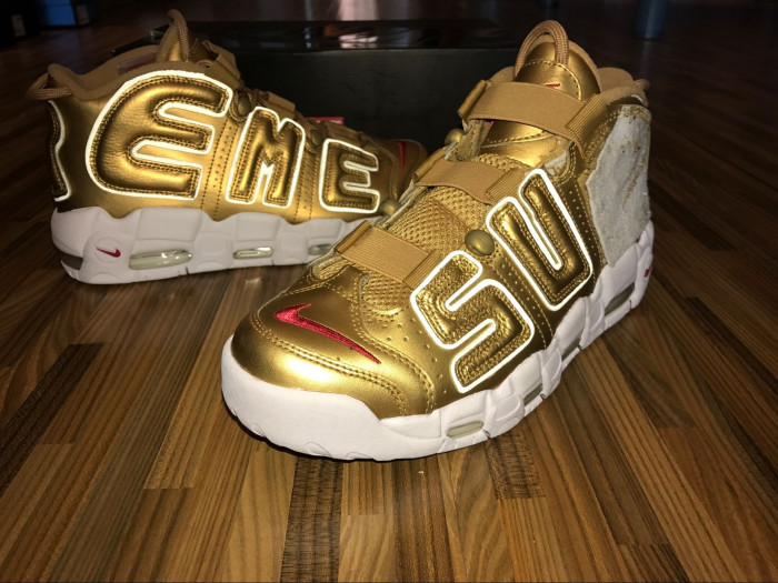 nike air more uptempo "S*p*e" metallic gold/white 902290-700
