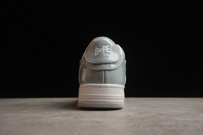 A Bathing Ape Bape Sta Patent Leather White Grey 1I70-291-021