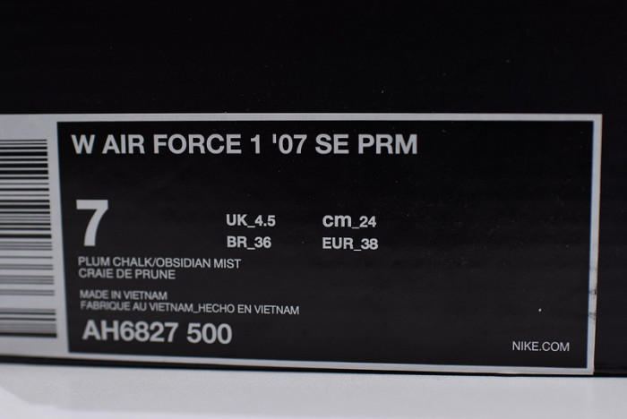 nike air force 1 premium plum chalk ah6827-500