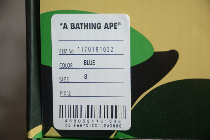 A Bathing Ape Bape Sta Patent Leather White Blue 1I70-191-022