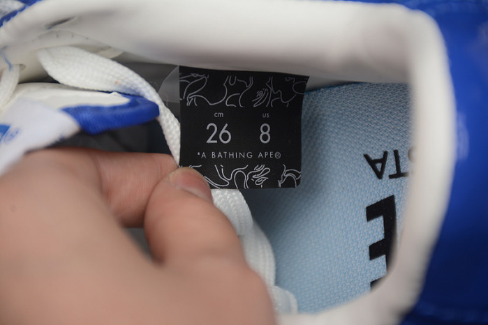 A Bathing Ape Bape Sta Patent Leather White Blue 1I70-191-022