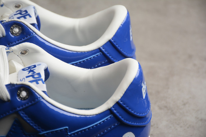 A Bathing Ape Bape Sta Patent Leather White Blue 1I70-191-022