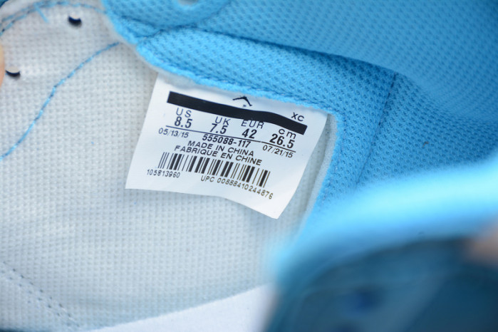 air jordan 1 retro high og unc 555088-117