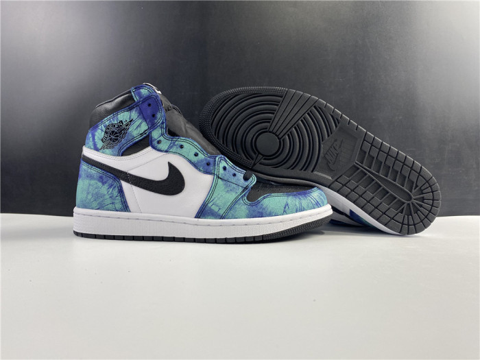 air jordan 1 tie-dye white black aurora green cd0461-100