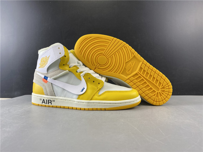 ofw air jordan 1 retro yellow white aq0818-149