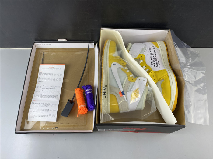 ofw air jordan 1 retro yellow white aq0818-149