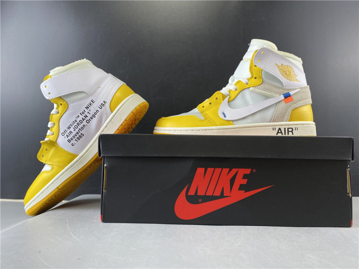 ofw air jordan 1 retro yellow white aq0818-149