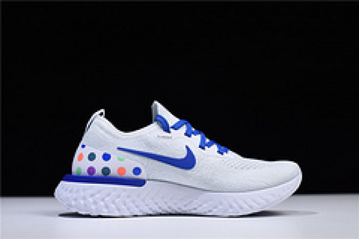 nike epic react flyknit white blue aq0067-993