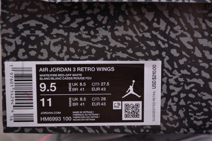 air jordan 3 retro wings hm6993-100