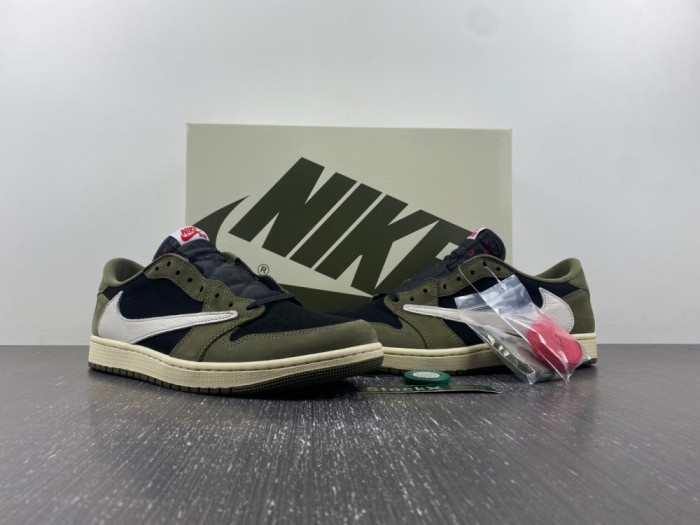 travis scott x air jordan 1 low og “black olive” dm7866-002